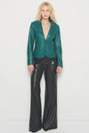 As by Df Telly Upcycled Leather Blazer in Forest Green