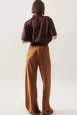 Silk Laundry Bias Cut Pants in Van Dyke Brown