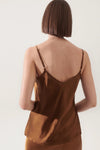 Silk Laundry Bias Cut Cami in Van Dyke Brown