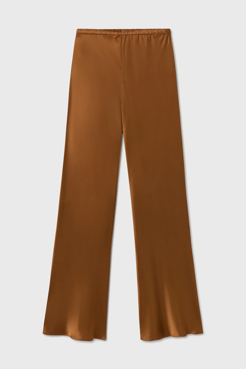 Silk Laundry Bias Cut Pants in Van Dyke Brown