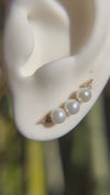 Pade Vavra Diamond 3 Pearl Climber in 14k Gold