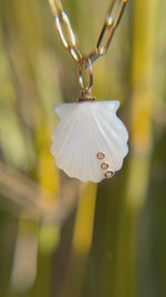 Pade Vavra Shell Charm with 14k Gold and Diamond