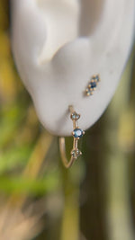 Valley Rose 14K Gold Orions Belt Hoops in Teal, Blue and Green Sapphire