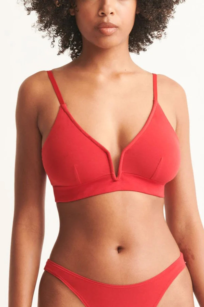 Skin Gita Bralette in Hot Red