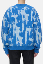 Closed Crew Neck Jacquard Sweater in Lake Blue