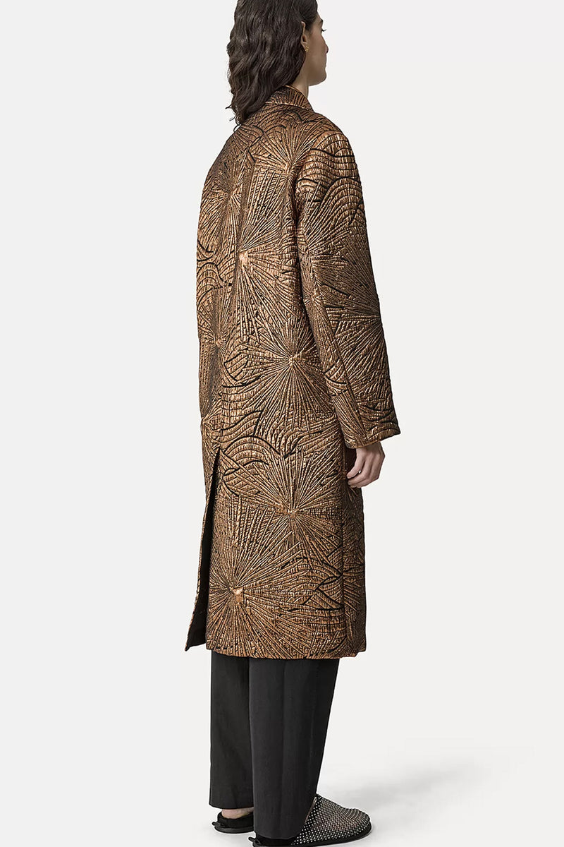 Forte Forte Golden Sunrise Jacquard Coat in Rame