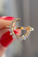 Pade Vavra 14K Gold Cresent Moon Ring with Diamonds