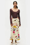 Silk Laundry Silk Long  Bias Skirt in Insects