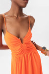 Maria Cher Ceibo Francine Midi Dress in Orange