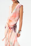 Maria Cher Jufre Tora Long Dress in Wild Rose