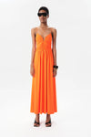 Maria Cher Ceibo Francine Midi Dress in Orange