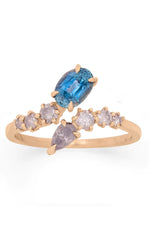 Valley Rose 14K Gold Sapphire and Diamond Serpens Ring